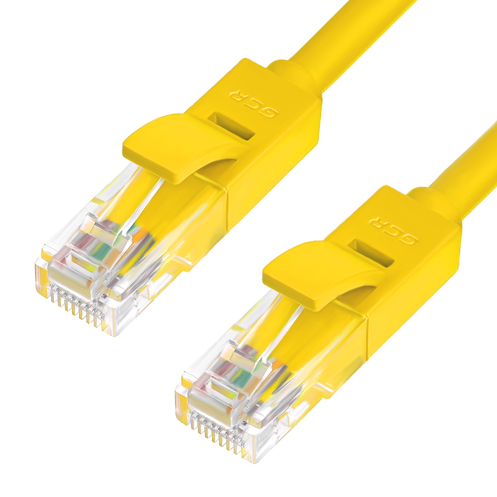 Патч-корд UTP кат.5e, 5м, RJ45-RJ45, желтый, Greenconnect (GCR-LNC02-5.0m)