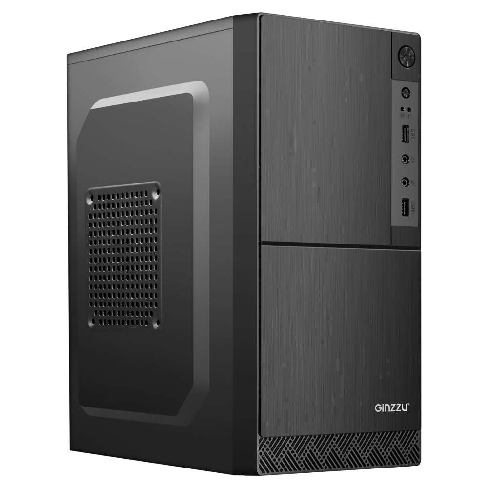   E2E4 Корпус Ginzzu B190 (400W), mATX, Mini-Tower, черный, 400 Вт