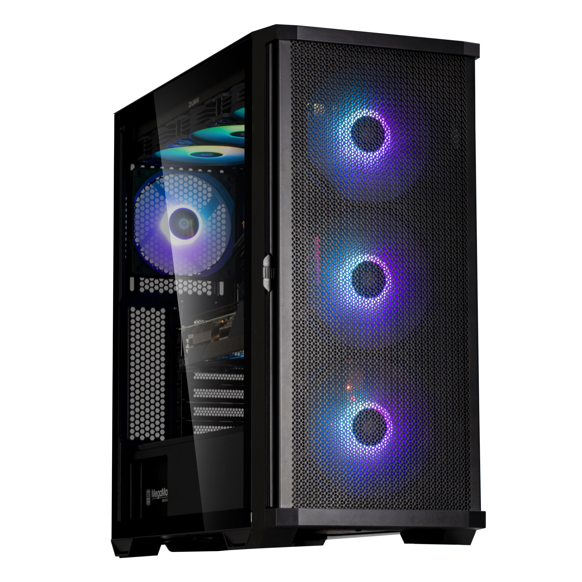 Корпус Zalman Z10 PLUS, ATX, Midi-Tower, 2xUSB 3.0, USB Type-C, RGB подсветка, черный, без БП