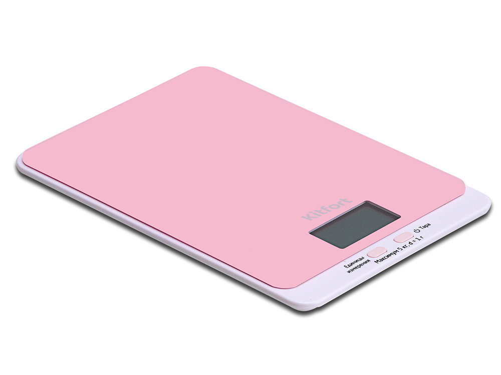 Кухонные весы электронные Kitfort КТ-803-2 5 кг, CR2032, розовый (407536)