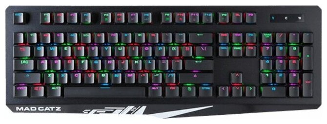 Клавиатура проводная Mad Catz S.T.R.I.K.E. 4, без русской раскладки, механическая, Cherry MX Red, подсветка, USB, черный (KS13MMUSBL000-0)