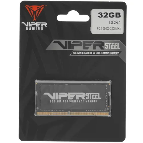 Для ноутбука (SO-DIMM)  E2E4 Память DDR4 SODIMM 32Gb, 3200MHz, CL22, 1.35 В, Patriot Memory, Viper Steel (PVS432G320C8S)