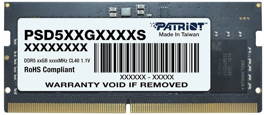 Память DDR5 SODIMM 16Gb, 4800MHz, CL40, 1.1 В, Patriot Memory (PSD516G480081S)