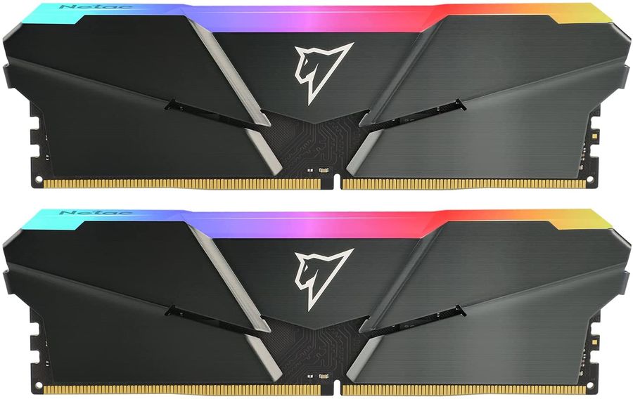 Комплект памяти DDR4 DIMM 16Gb (2x8Gb), 3600MHz, CL18, 1.35 В, Netac, Shadow RGB (NTSRD4P36DP-16E)