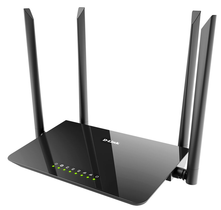 Wi-Fi роутер D-link DIR-843, 802.11a/b/g/n/ac, 2.4 / 5 ГГц, до 867 Мбит/с, LAN 3x1 Гбит/с, WAN 1x1 Гбит/с, внешних антенн: 4x5dBi (DIR-843/RU/B1A)