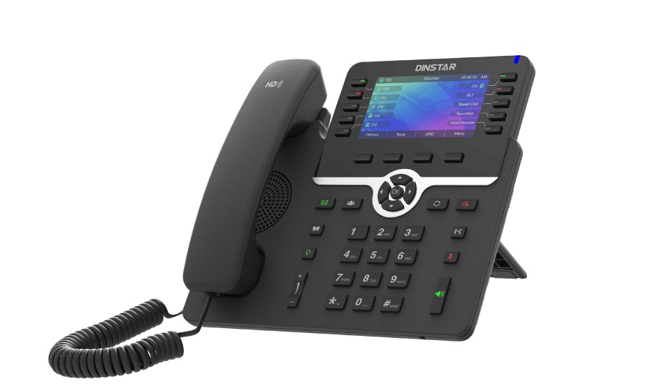 VoIP телефоны VoIP-телефон DINSTAR C66GP, 6 линий, 6 SIP-аккаунтов, цветной дисплей, PoE, черный (C66GP)