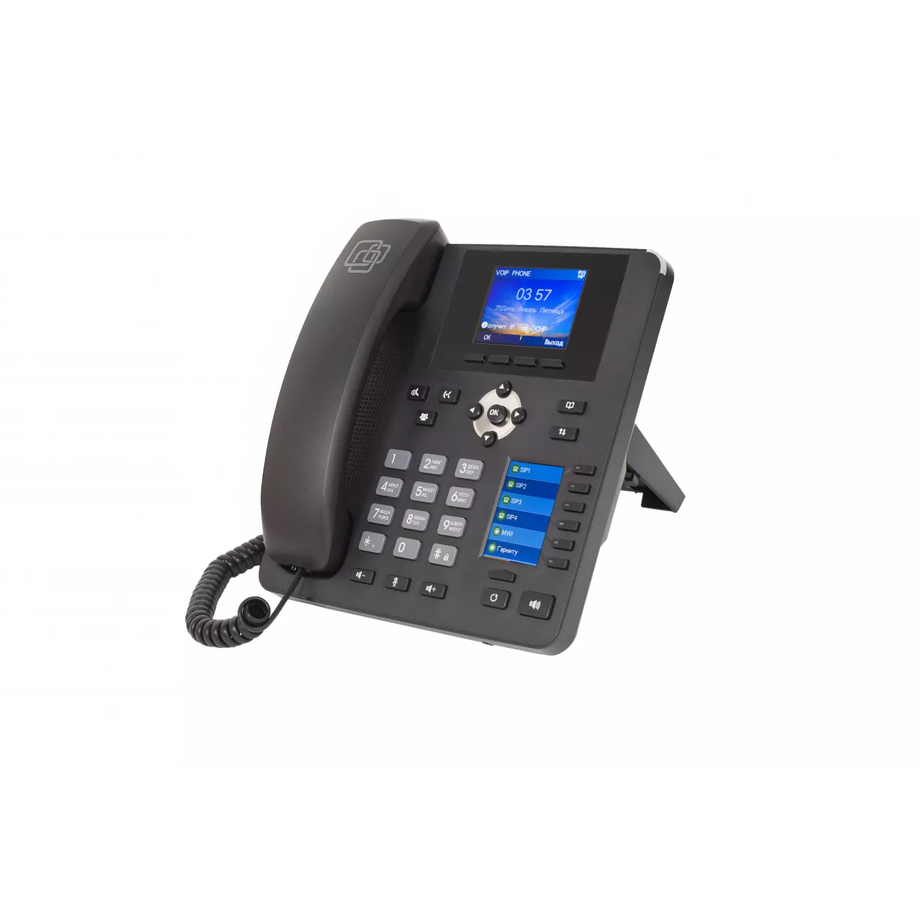 VoIP-телефон SNR SNR-VP-54-CG-P, 4 линии, 4 SIP-аккаунта, цветной дисплей, PoE, черный (SNR-VP-54-CG-P)