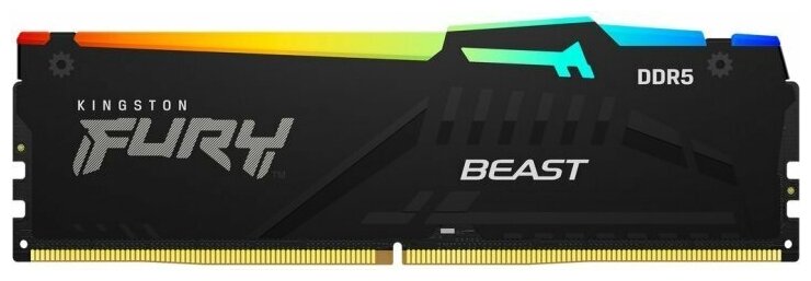 Память DDR5 DIMM 16Gb, 4800MHz, CL38, 1.1 В, Kingston, FURY Beast RGB (KF548C38BBA-16)