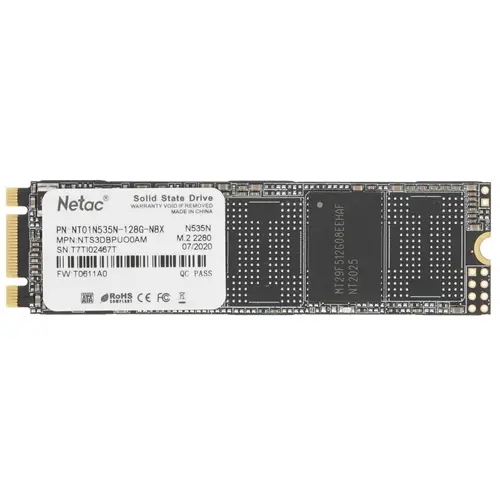 Твердотельный накопитель (SSD) Netac 128Gb N535N, 2280, M.2 (NT01N535N-128G-N8X)