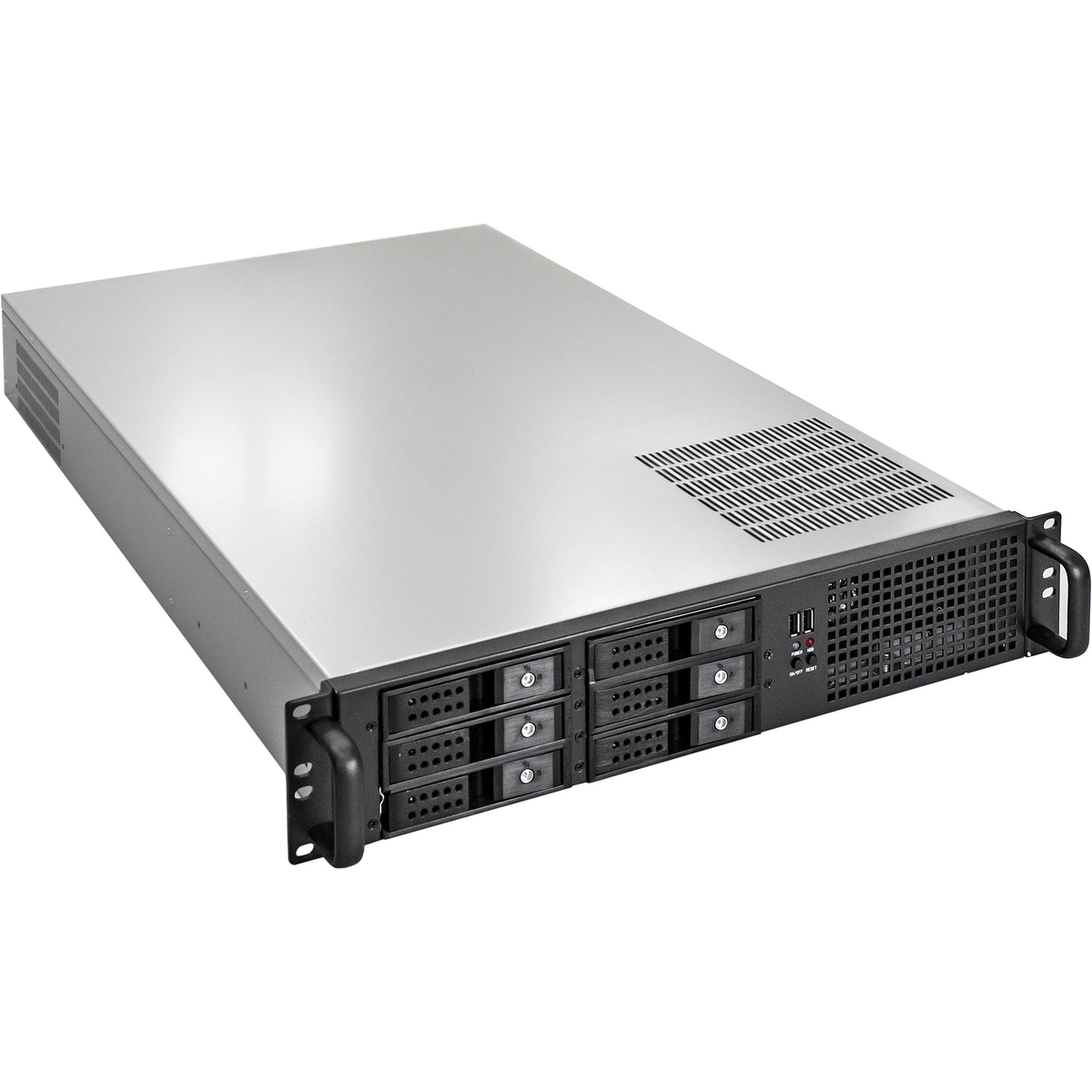 Корпус Exegate 2U660-HS06, E-ATX, 2U RM, 6x3.5 HS, 1x900 Вт, черный/серебристый (EX293353RUS)