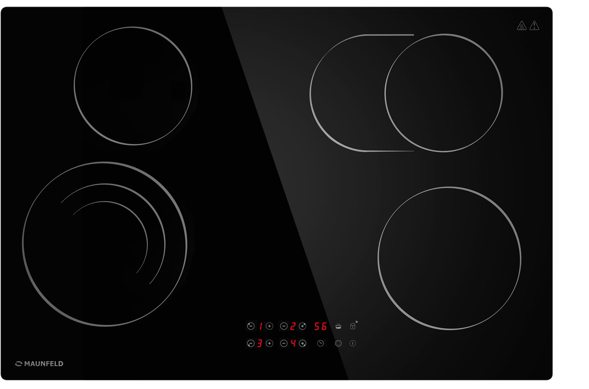 Электрическая варочная панель Maunfeld CVCE774SMTBK, 4 конфорки, черный (КА-00017391)