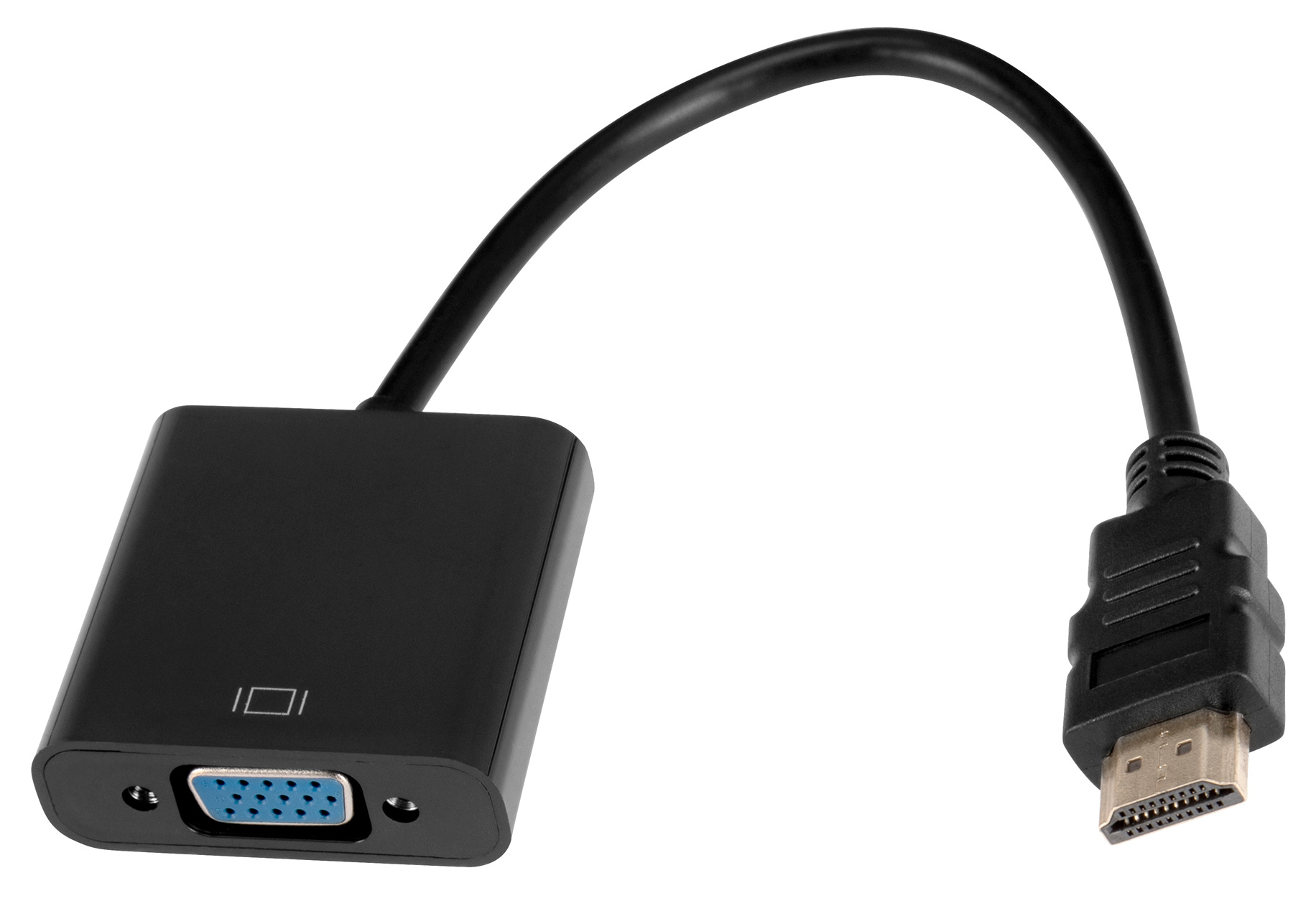 Кабель-переходник (адаптер) HDMI(19M)-VGA(15F), экранированный, 10 см, черный Buro HDMI-M-VGA-F (1478159)