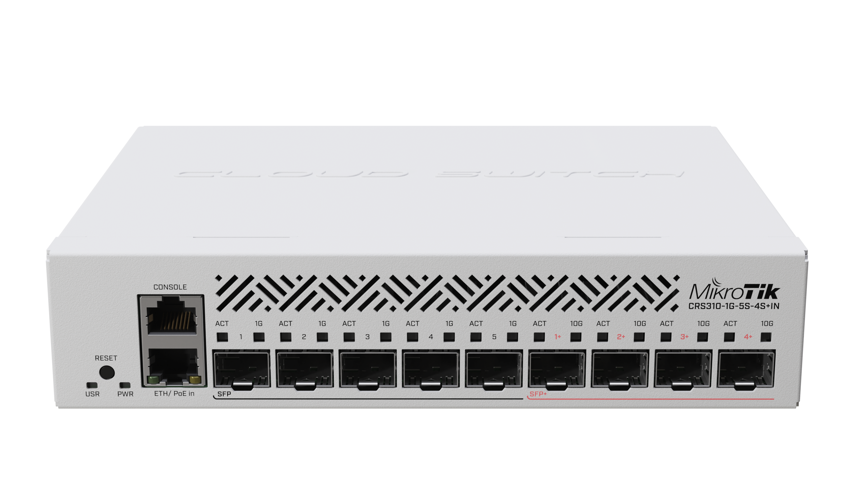 Коммутатор MikroTik Cloud Router Switch CRS310-1G-5S-4S+IN, управляемый, кол-во портов: 1x1 Гбит/с, SFP 5x1 Гбит/с, кол-во SFP/uplink: SFP+ 4x10 Гбит/с, установка в стойку (CRS310-1G-5S-4S+IN)