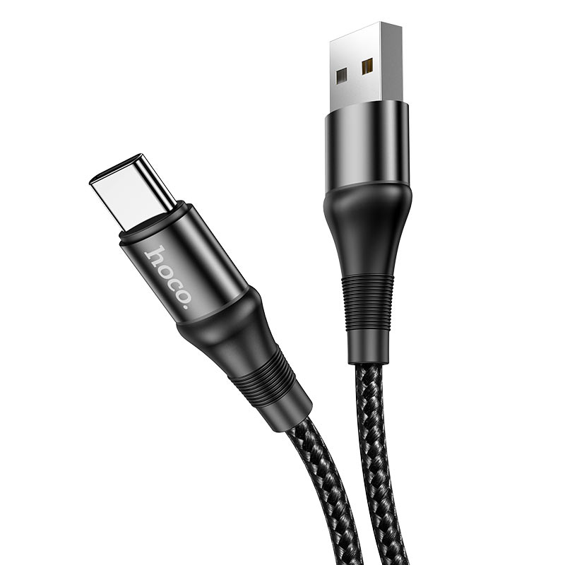 Кабель USB-USB Type-C, 3A, 1м, черный HOCO X50 (734235)