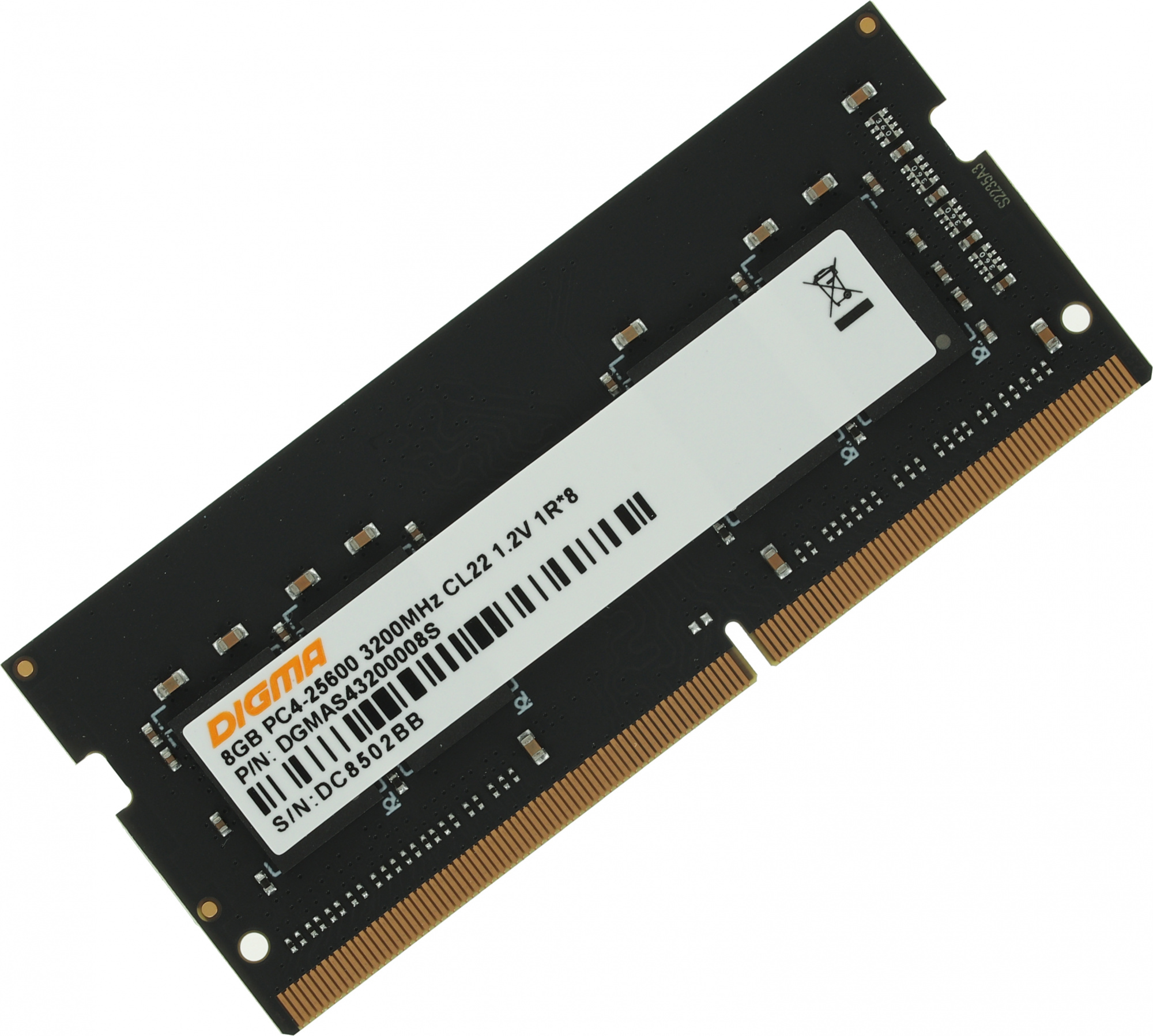 Для ноутбука (SO-DIMM)  E2E4 Память DDR4 SODIMM 8Gb, 3200MHz, CL22, 1.2 В, DIGMA (DGMAS43200008S)