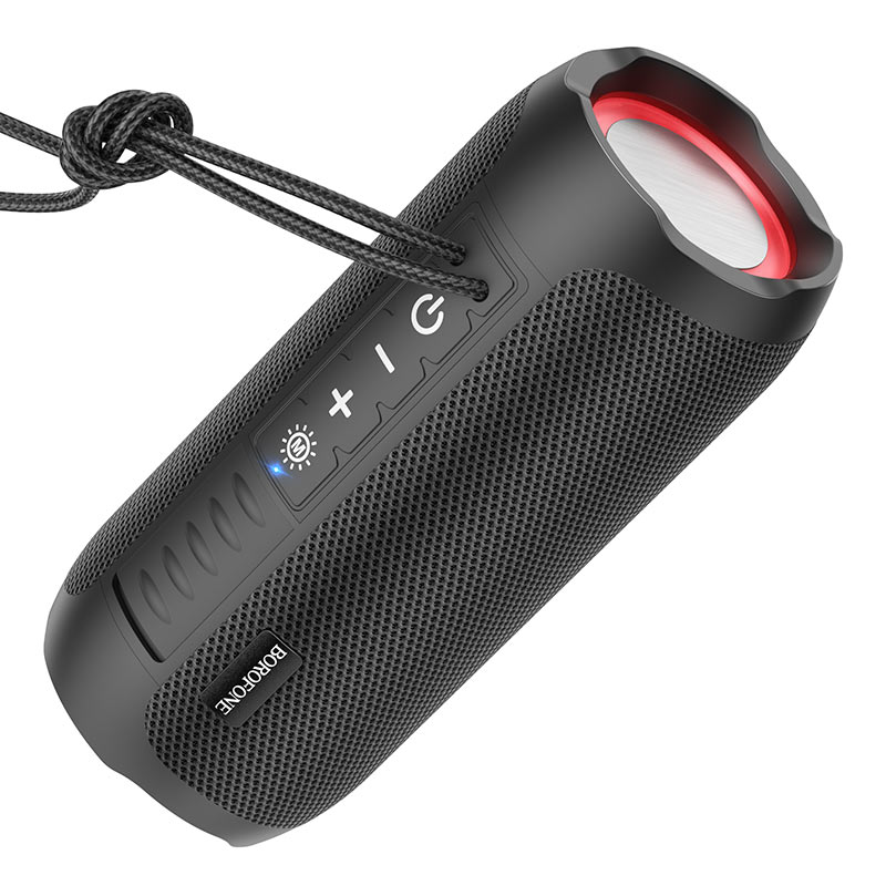 Портативная акустика Borofone BR21, 10 Вт, FM, AUX, USB, microSD, Bluetooth, подсветка, черный (6974443383614)
