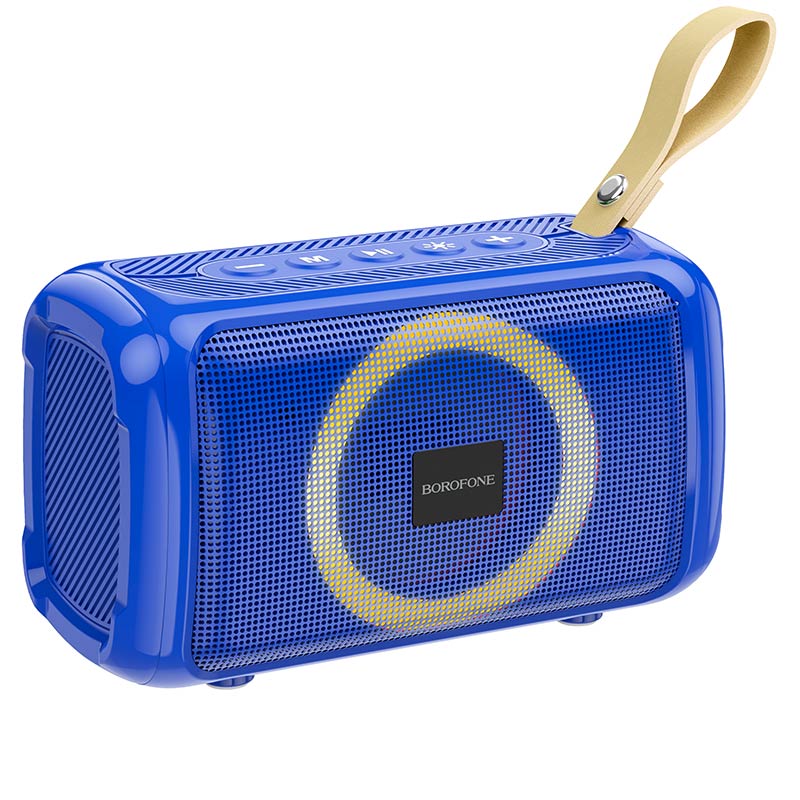 Портативная акустика Borofone BR17 Cool, 5 Вт, FM, AUX, USB, microSD, Bluetooth, подсветка, синий (6974443380774)