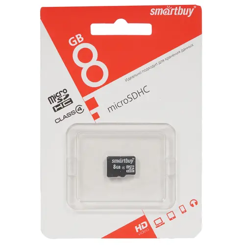 Карта памяти 8Gb microSDHC Smart Buy Class 4 (0)