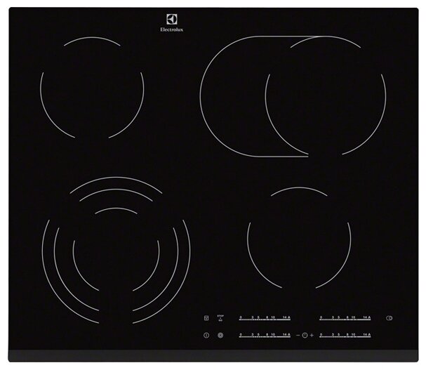 Электрическая варочная панель ELECTROLUX EHF6547FXK, 4 конфорки, черый (EHF6547FXK)