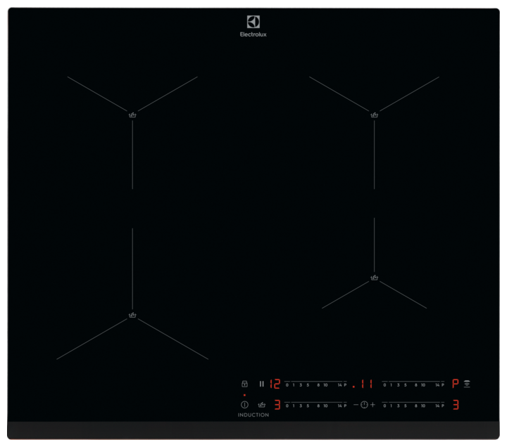   E2E4 Индукционная варочная панель ELECTROLUX EIS62443, 4 конфорки, черый (EIS62443)