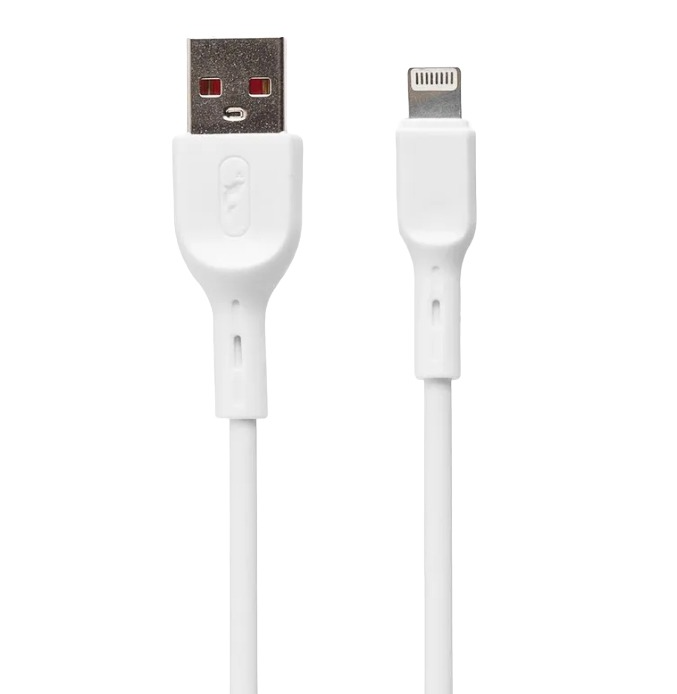 Кабель USB-Lightning 8-pin, 2.4A быстрая зарядка, 1м, белый SKYDOLPHIN S58L (206477)