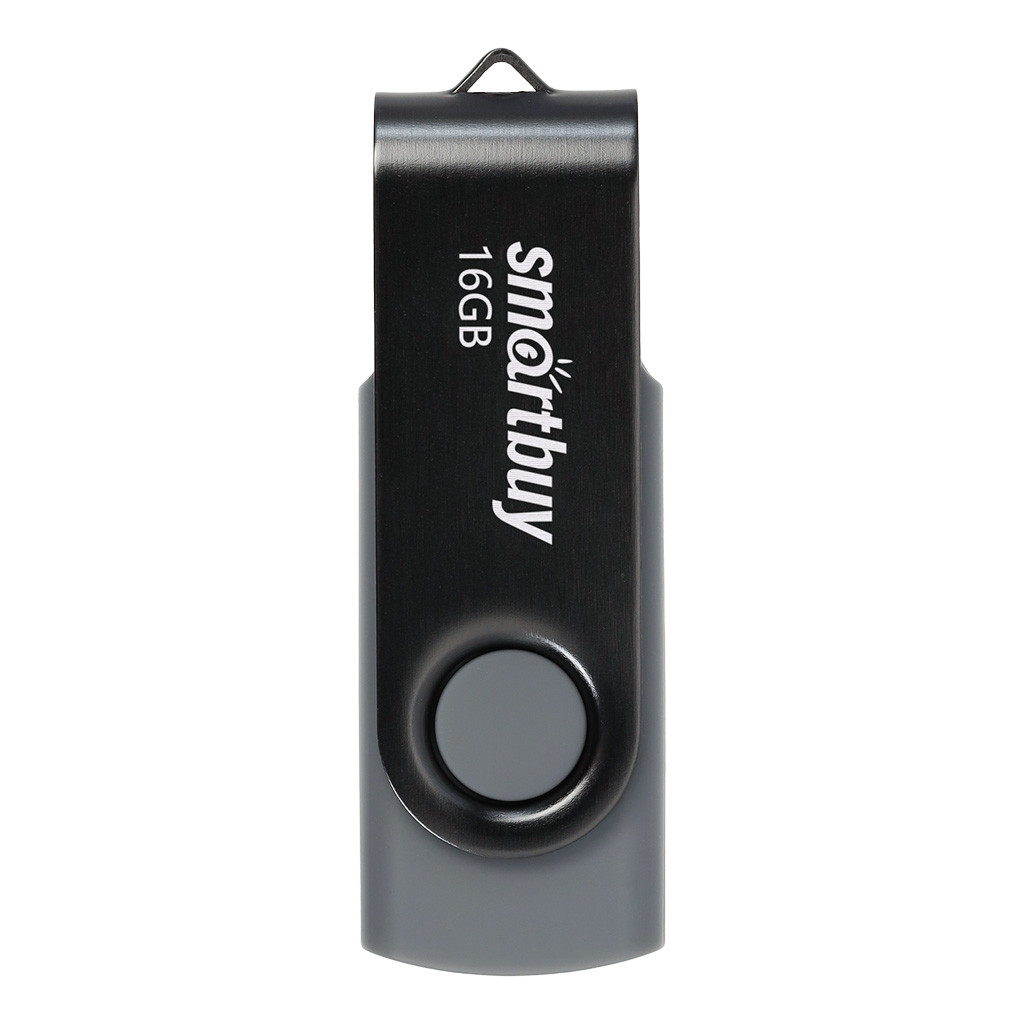 Флешка 16Gb USB 2.0 SmartBuy Twist SB016GB2TWK, черный (SB016GB2TWK)