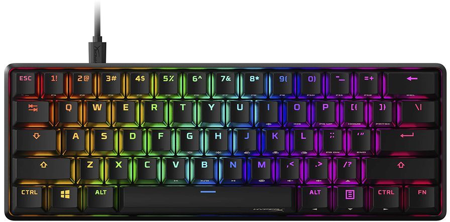 Клавиатура проводная HyperX Alloy Origins 60, механическая, подсветка, USB, черный (4P5N4AA#ABA)