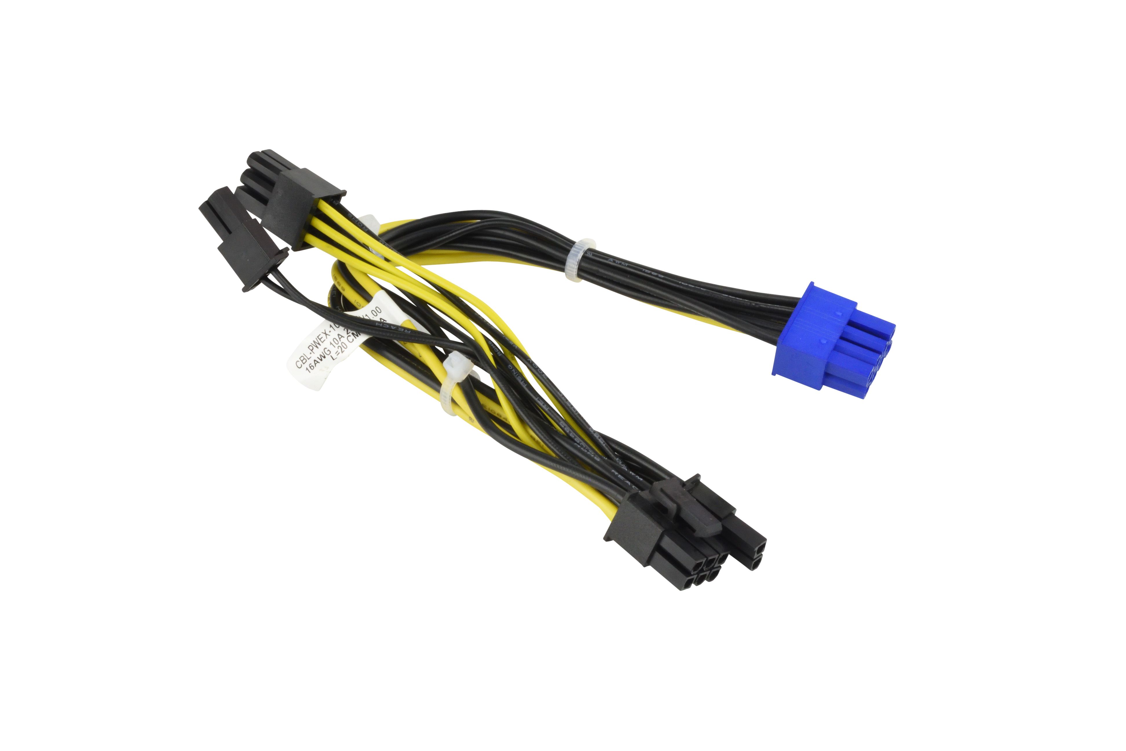 Серверные кабели, шлейфы  E2E4 Кабель SuperMicro, 8-Pin CPU - 2x6+2-Pin PCIe GPU, 20 см (CBL-PWEX-1017)
