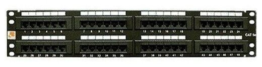 Патч-панель в шкаф 19 2U, порты: 48 x RJ-45 кат. 5e, черный, LAN-PP48UTP5E, LANMASTER (LAN-PP48UTP5E)