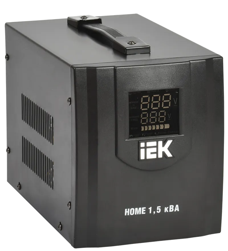 Стабилизатор напряжения IEK Home, 1500 VA, клеммная колодка, черный (IVS20-1-01500)