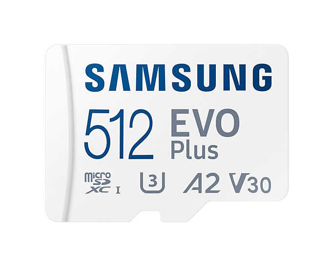  Карта памяти 512Gb microSDXC Samsung EVO Plus Class 10 UHS-I U3 V30 A2 + адаптер (MB-MC512KA/EU)