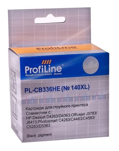 Картридж ProfiLine PL-CB336HE-Bk №140XL для DJ D4263/D4363/Officejet J5783/J6413/Photosmart C4283/C4483/C4583/C5283C/D5363, черный пигмент