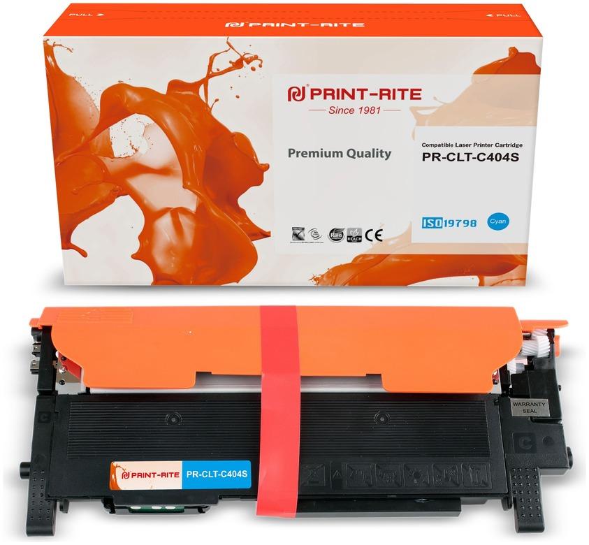 Картридж лазерный Print-Rite PR-CLT-C404S (CLT-C404S/ST974A), голубой, 1000 страниц, совместимый для Samsung Xpress SL-C430, SL-C430W, SL-C480, SL-C480FW, SL-C480W