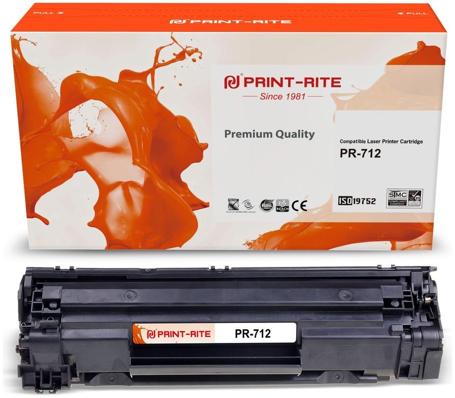 Картридж лазерный Print-Rite PR-712 (712/1870B002), черный, 1500 страниц, совместимый для Canon LBP-3010/3020