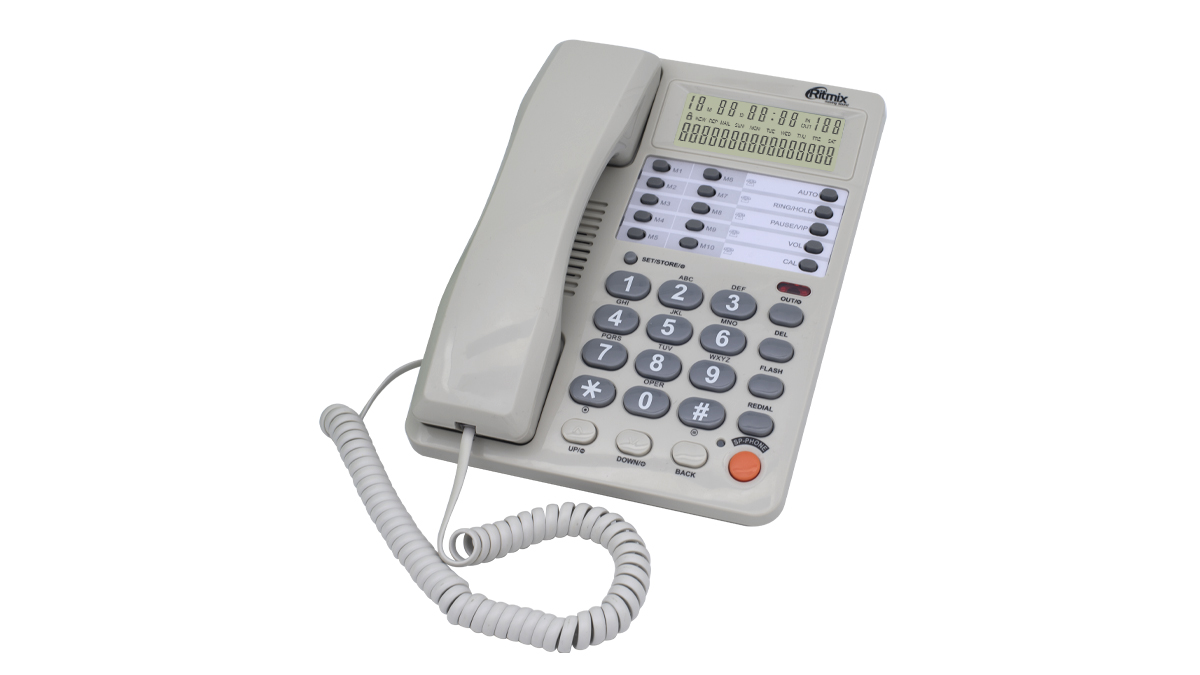 Проводные телефоны  E2E4 Проводной телефон Ritmix RT-495, белый (RT-495W)