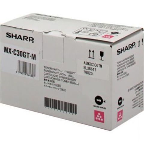 Картридж лазерный SHARP MXC30GTM, пурпурный, 6000 страниц, оригинальный для Sharp MXC300/MXC30