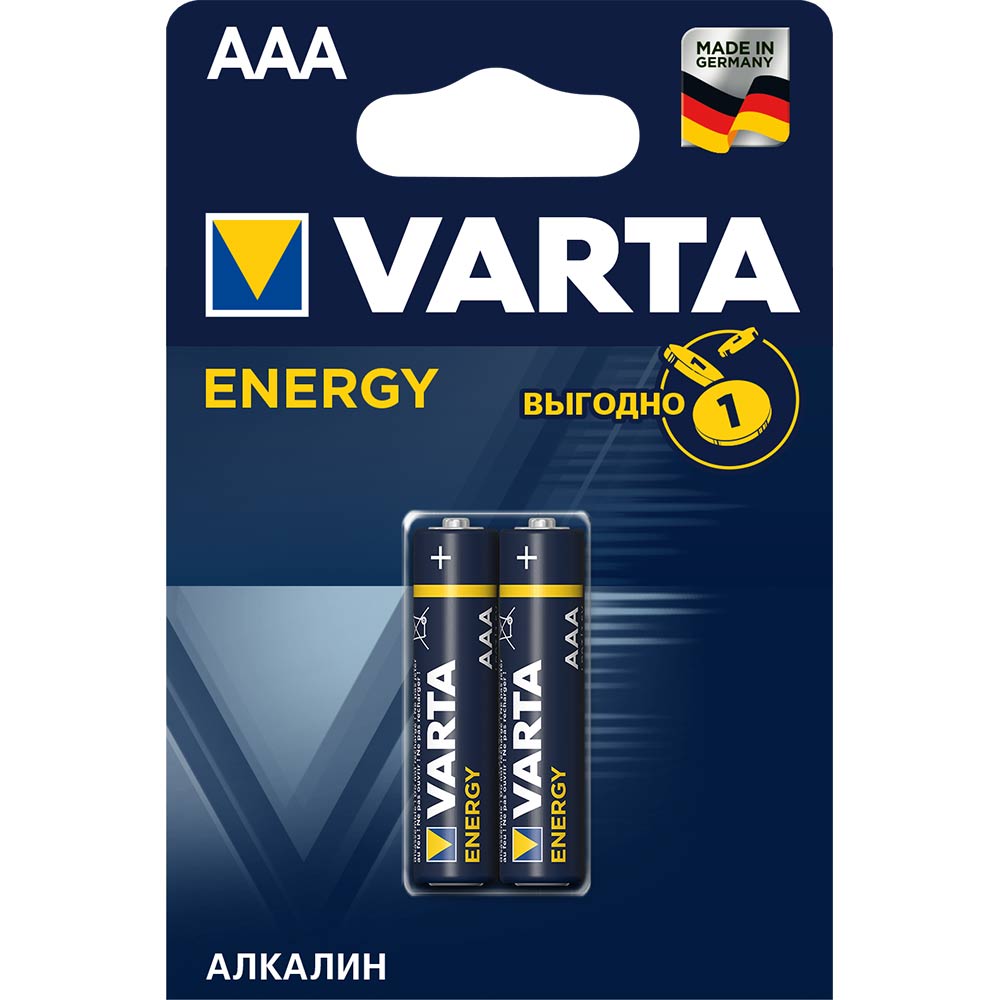 Элементы питания  E2E4 Батарея Varta Energy, AAA (LR03/24А), 1.5V, 2шт. (04103229412)