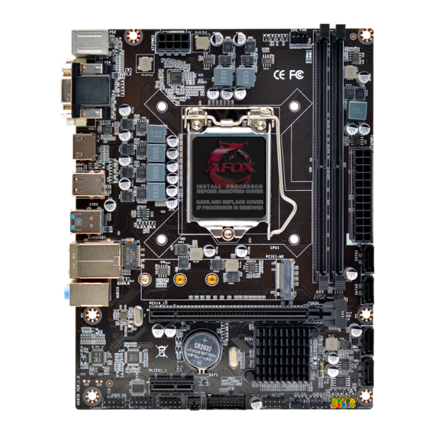 Материнская плата AFOX IH510-MA2-V2, Socket1200, Intel H510, 2xDDR4, PCI-Ex16, 4SATA3, 5.1-ch, GLAN, 4 USB 3.0, VGA, DVI, HDMI, mATX, Retail