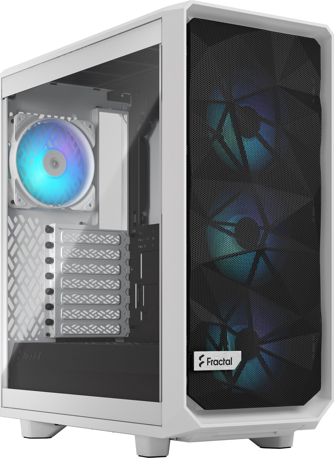 Корпус Fractal Design Meshify 2 Compact RGB, ATX, Midi-Tower, 2xUSB 3.2, USB Type-C, RGB подсветка, белый, без БП (FD-C-MES2C-08)