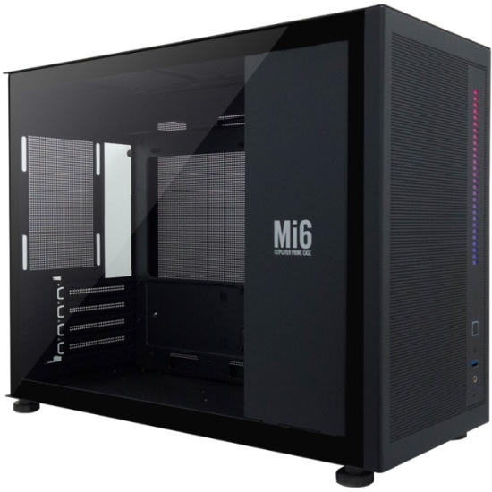 Корпус 1STPLAYER MIKU Mi6, mATX, Mini-Tower, USB 3.0, USB Type-C, черный, без БП (Mi6-BK)