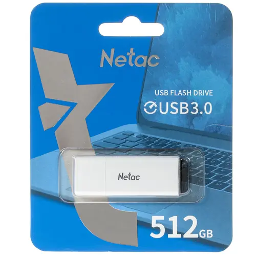 Флеш-накопители USB 3.0 Флешка 512Gb USB 3.0 Netac U185, белый (NT03U185N-512G-30WH)