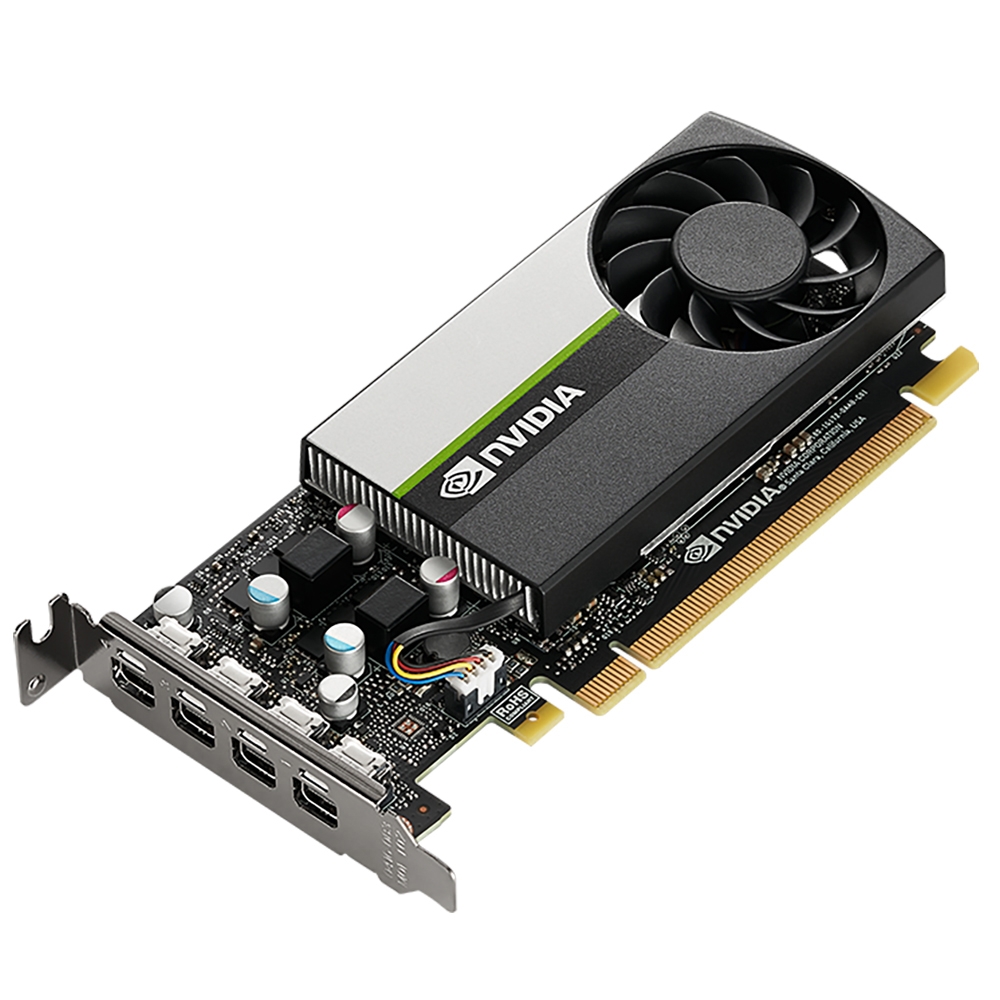 Видеокарта PNY NVIDIA T1000, 8Gb DDR6, 128 бит, PCI-E, 4miniDP, Bulk (VCNT1000-8GB-BLK)