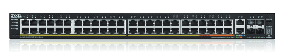 Коммутатор ZYXEL XGS2220-54FP, управляемый, кол-во портов: 48, кол-во SFP/uplink: SFP+ 4x10 Гбит/с, установка в стойку, PoE: 50x60Вт (макс. 960Вт) (XGS2220-54FP-EU0101F)