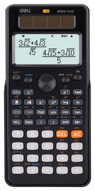 Калькулятор научный DELI ED82ES, 10+2-разрядный, кол-во функций:252, многострочный экран, черный (1460088)