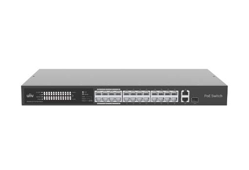 Коммутатор Uniview NSW2020-24T1GT1GC-POE-IN, кол-во портов: 24x100 Мбит/с, кол-во SFP/uplink: combo RJ-45/SFP 2x1 Гбит/с, установка в стойку, PoE: 24x30Вт (макс. 370Вт) (NSW2020-24T1GT1GC-POE-IN)