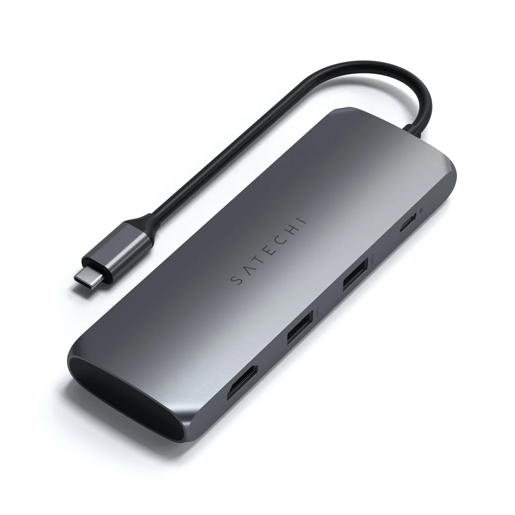  Док-станция Satechi Hybrid Multiport для Apple MacBook, с SSD Enclosure M.2 SATA, 2xUSB 3.1, USB Type-C, HDMI, серый (ST-UCHSEM)