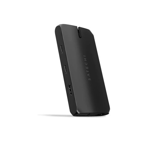   E2E4 Многофункциональный адаптер Satechi ST-UCMBAK, имеет зарядку USB-C PD, Gigabit Ethernet, 4K HDMI, VGA, порты данных USB-A и USB-C, а также слоты для чтения карт памяти micro/SD, черный (ST-UCMBAK)