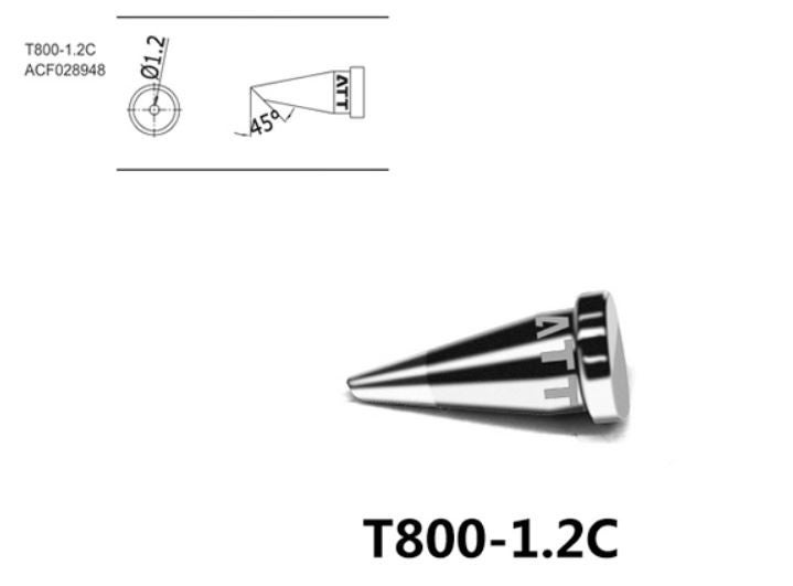 Жало паяльное Atten T800-1.2C, 1.2мм, 1шт. (ACF028948)