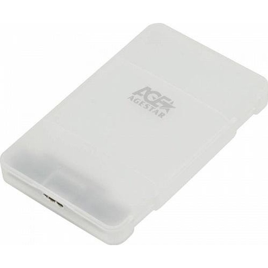 Внешние боксы и адаптеры Внешний бокс AgeStar 3UBCP1-6G, 1x 2.5 USB 3.0, белый пластик