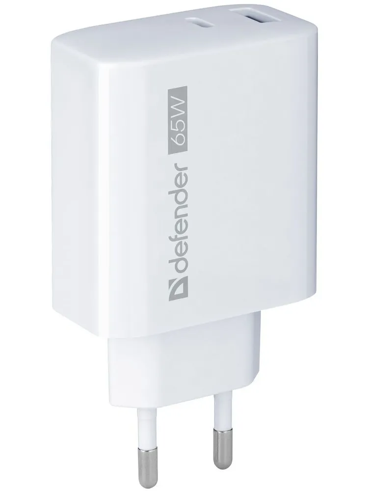  Сетевое зарядное устройство Defender UPA-165 65Вт, USB, USB type-C, Quick Charge, PD, 3A, белый (83582)